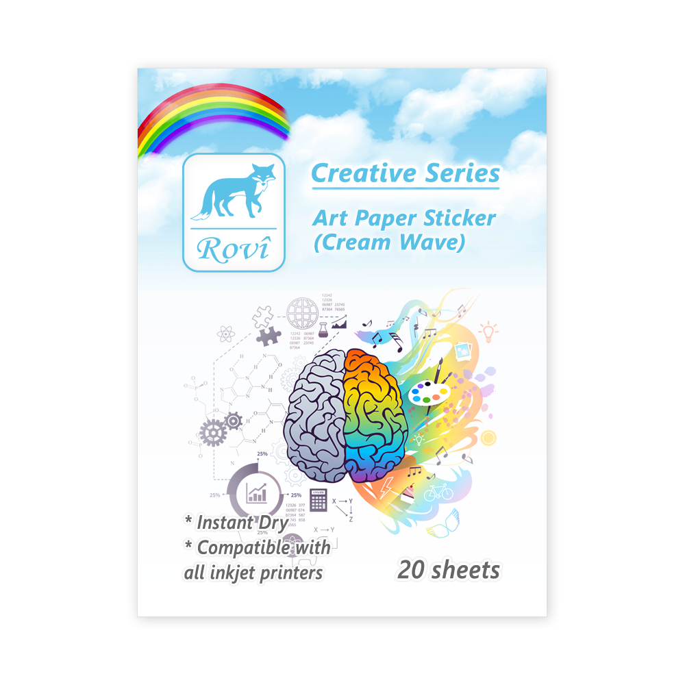 Rovi Creative Sanatsal Etiket Dalgalı Krem 20yp